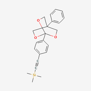 molecular formula C22H24O3Si B12739437 Silane, ((4-(4-phenyl-2,6,7-trioxabicyclo(2.2.2)oct-1-yl)phenyl)ethynyl)trimethyl- CAS No. 108614-37-5
