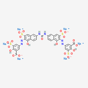 molecular formula C35H18N6Na6O21S4 B12739447 Hexasodium 3,3'-(carbonylbis(imino(1-hydroxy-3-sulphonatonaphthalene-6,2-diyl)azo))bis(6-hydroxy-5-sulphonatobenzoate) CAS No. 84041-78-1