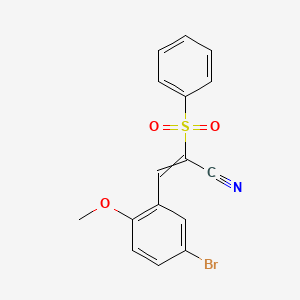 molecular formula C16H12BrNO3S B1273945 3-(5-Bromo-2-methoxyphenyl)-2-(phenylsulfonyl)prop-2-enenitrile 