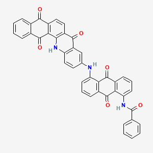 molecular formula C42H23N3O6 B12739490 N-(9,10-Dihydro-9,10-dioxo-5-((5,8,13,14-tetrahydro-5,8,14-trioxonaphth(2,3-c)acridin-10-yl)amino)-1-anthryl)benzamide CAS No. 94349-29-8