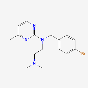 molecular formula C16H21BrN4 B12739501 Pyrimidine, 2-((p-bromobenzyl)(2-(dimethylamino)ethyl)amino)-4-methyl- CAS No. 108774-53-4