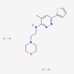 molecular formula C15H22Cl2N4OS B12739517 N-(4-Methyl-6-(2-thienyl)-3-pyridazinyl)-4-morpholineethanamine dihydrochloride CAS No. 94221-54-2