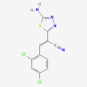 molecular formula C11H6Cl2N4S B1273958 2-(5-Amino-1,3,4-thiadiazol-2-yl)-3-(2,4-dichlorophenyl)acrylonitrile 