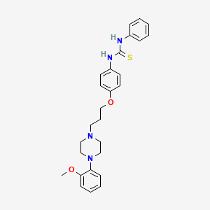 molecular formula C27H32N4O2S B12739598 Thiourea, N-(4-(3-(4-(2-methoxyphenyl)-1-piperazinyl)propoxy)phenyl)-N'-phenyl- CAS No. 85868-76-4