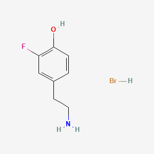molecular formula C8H11BrFNO B12739605 Phenol, 4-(2-aminoethyl)-2-fluoro-, hydrobromide CAS No. 113676-36-1