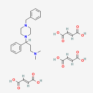 molecular formula C34H43N3O12 B12739630 3-(4-benzylpiperazin-1-yl)-N,N-dimethyl-3-phenylpropan-1-amine;(E)-but-2-enedioic acid CAS No. 81402-42-8