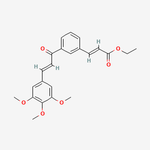 molecular formula C23H24O6 B12739676 Ethyl (E,E)-3-(3-(1-oxo-3-(3,4,5-trimethoxyphenyl)-2-propenyl)phenyl)-2-propenoate CAS No. 82885-70-9