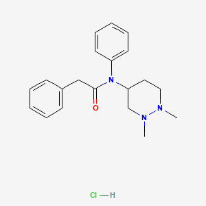 molecular formula C20H26ClN3O B12739707 N-(Hexahydro-1,2-dimethyl-4-pyridazinyl)-N-phenylbenzeneacetamide hydrochloride CAS No. 149750-16-3