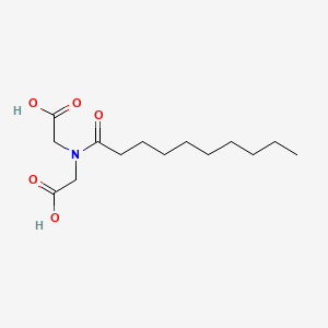 molecular formula C14H25NO5 B12739709 Acetyl carboxymethyl caproyl glycine CAS No. 72297-47-3