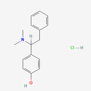 molecular formula C16H20ClNO B12739749 p-(alpha-(Dimethylamino)phenethyl)phenol hydrochloride CAS No. 93027-05-5