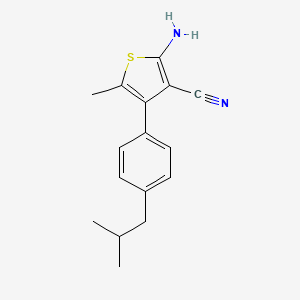 molecular formula C16H18N2S B1273979 2-Amino-4-(4-isobutylphenyl)-5-methylthiophene-3-carbonitrile CAS No. 861408-82-4