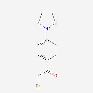 molecular formula C12H14BrNO B1273980 2-Bromo-1-(4-(pyrrolidin-1-yl)phenyl)ethanone CAS No. 216144-18-2