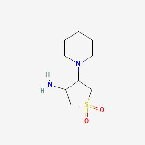 molecular formula C9H18N2O2S B1273986 1,1-Dioxo-4-piperidin-1-ylthiolan-3-amine 
