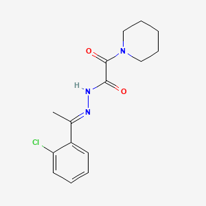 molecular formula C15H18ClN3O2 B12739910 (E)-alpha-Oxo-1-piperidineacetic acid (1-(2-chlorophenyl)ethylidene)hydrazide CAS No. 133662-07-4