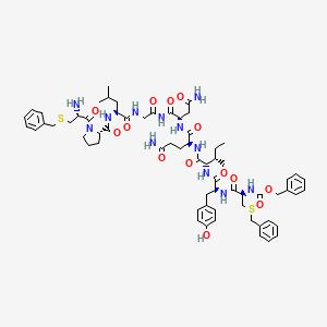 molecular formula C65H86N12O14S2 B12739913 S-Benzyl-N-(benzyloxycarbonyl)-L-cysteinyl-L-tyrosyl-L-isoleucyl-L-glutaminyl-L-asparaginyl-S-benzyl-L-cysteinyl-L-prolyl-L-leucylglycinamide CAS No. 3274-73-5