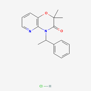 molecular formula C17H19ClN2O2 B12739920 2,2-Dimethyl-4-(1-phenylethyl)-2H-pyrido(3,2-b)-1,4-oxazin-3(4H)-one monohydrochloride CAS No. 88799-54-6