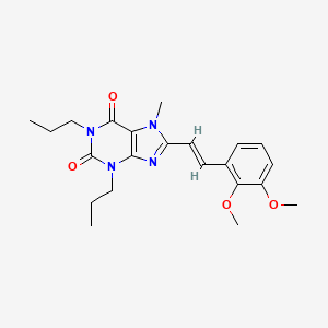 molecular formula C22H28N4O4 B12739940 (E)-8-(2,3-Dimethoxystyryl)-7-methyl-1,3-dipropylxanthine CAS No. 151539-28-5