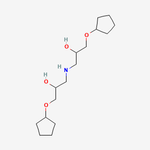 molecular formula C16H31NO4 B12739948 1,1'-Iminobis(3-(cyclopentyloxy)-2-propanol) CAS No. 89100-86-7