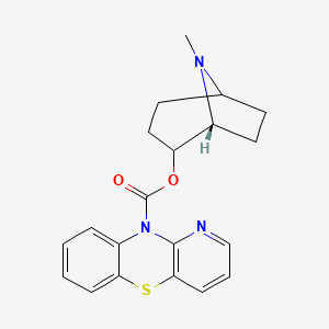molecular formula C20H21N3O2S B12739958 (+)-2-alpha-Tropanyl 1-azaphenothiazine-10-carboxylate CAS No. 87395-55-9