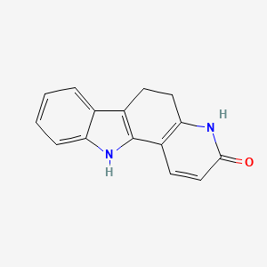 molecular formula C15H12N2O B12739998 3H-Pyrido(3,2-a)carbazol-3-one, 4,5,6,11-tetrahydro- CAS No. 127040-37-3