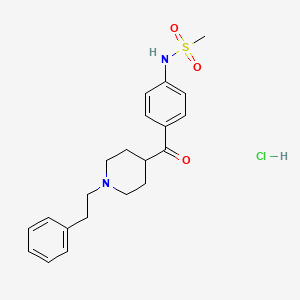 molecular formula C21H27ClN2O3S B12740033 Methanesulfonamide, N-(4-((1-(2-phenylethyl)-4-piperidinyl)carbonyl)phenyl)-, monohydrochloride CAS No. 113559-41-4