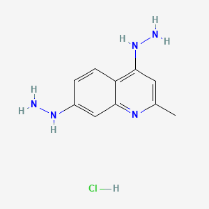 molecular formula C10H14ClN5 B12740035 Quinaldine, 4,7-dihydrazino-, hydrochloride CAS No. 93689-37-3