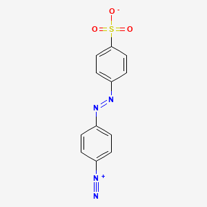 molecular formula C12H8N4O3S B12740036 Benzenediazonium, 4-((4-sulfophenyl)azo)-, inner salt CAS No. 65036-56-8
