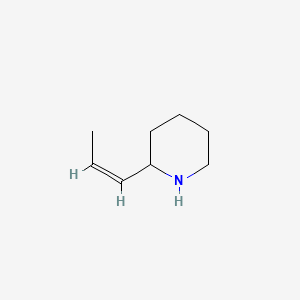 molecular formula C8H15N B12740040 2-((Z)-Prop-1-enyl)piperidine CAS No. 206869-30-9