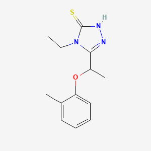 molecular formula C13H17N3OS B1274005 4-乙基-5-[1-(2-甲基苯氧基)乙基]-4H-1,2,4-三唑-3-硫醇 CAS No. 588673-87-4