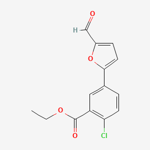 molecular formula C14H11ClO4 B1274012 2-氯-5-(5-甲酰-2-呋喃基)苯甲酸乙酯 CAS No. 752231-43-9