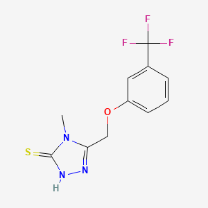 molecular formula C11H10F3N3OS B1274014 4-甲基-5-{[3-(三氟甲基)苯氧基]甲基}-4H-1,2,4-三唑-3-硫醇 CAS No. 724749-07-9
