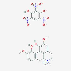 molecular formula C26H26N4O12 B12740186 Magnoflorine styphnate CAS No. 2140-90-1