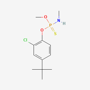molecular formula C12H19ClNO2PS B12740320 O-(4-tert-Butyl-2-chlorophenyl) O-methyl methylphosphoramidothioate CAS No. 2861-76-9