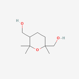 molecular formula C10H20O3 B12740379 Tetrahydro-2,6,6-trimethyl-2H-pyran-2,5-dimethanol CAS No. 91009-64-2