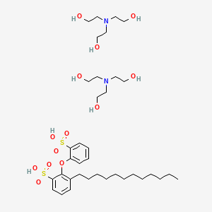 molecular formula C36H64N2O13S2 B12740410 Dodecylphenyl phenyl ether disulfonic acid, bis(triethanolamine) salt CAS No. 71275-47-3