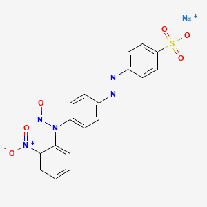 molecular formula C18H12N5NaO6S B12740424 Sodium 4-((4-((nitrophenyl)nitrosoamino)phenyl)azo)benzenesulphonate CAS No. 85252-32-0