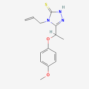 molecular formula C14H17N3O2S B1274048 4-烯丙基-5-[1-(4-甲氧基苯氧基)乙基]-4H-1,2,4-三唑-3-硫醇 CAS No. 669737-43-3