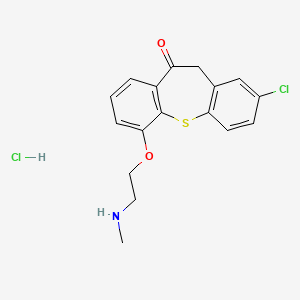 molecular formula C17H17Cl2NO2S B12740550 Dibenzo(b,f)thiepin-10(11H)-one, 2-chloro-6-(2-(methylamino)ethoxy)-, hydrochloride CAS No. 125981-96-6