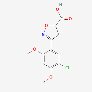 molecular formula C12H12ClNO5 B1274057 3-(5-Chloro-2,4-dimethoxyphenyl)-4,5-dihydroisoxazole-5-carboxylic acid CAS No. 717830-27-8