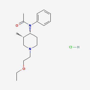 molecular formula C18H29ClN2O2 B12740586 Acetamide, N-(1-(2-ethoxyethyl)-3-methyl-4-piperidinyl)-N-phenyl-, monohydrochloride, cis- CAS No. 126810-22-8
