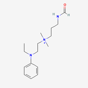 molecular formula C16H28N3O+ B12740597 1-Propanaminium, N-(2-(ethylphenylamino)ethyl)-3-(formylamino)-N,N-dimethyl-, chloride CAS No. 40948-38-7