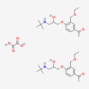 molecular formula C38H60N2O12 B12740697 1-[4-[3-(tert-butylamino)-2-hydroxypropoxy]-3-(ethoxymethyl)phenyl]ethanone;oxalic acid CAS No. 104450-36-4