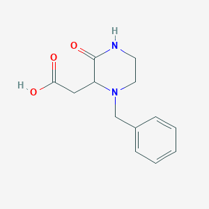 molecular formula C13H16N2O3 B1274071 2-(1-Benzyl-3-oxo-2-piperazinyl)acetic acid CAS No. 693824-68-9