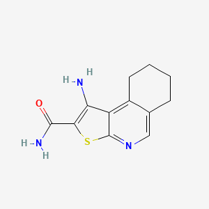 molecular formula C12H13N3OS B1274072 1-Amino-6,7,8,9-tetrahydrothieno[2,3-c]isoquinoline-2-carboxamide CAS No. 155412-95-6