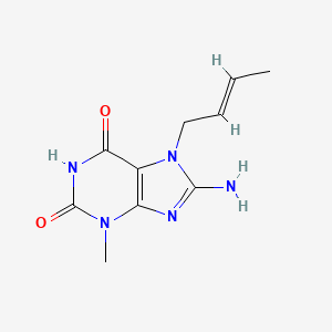 molecular formula C10H13N5O2 B1274075 (E)-8-amino-7-(but-2-en-1-yl)-3-methyl-1H-purine-2,6(3H,7H)-dione CAS No. 303973-87-7