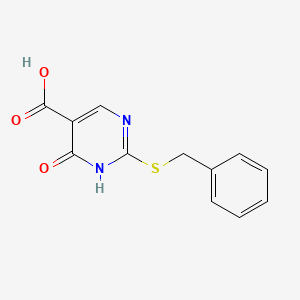 molecular formula C12H10N2O3S B1274077 2-(Benzylthio)-4-hydroxy-5-pyrimidinecarboxylic acid CAS No. 93185-33-2