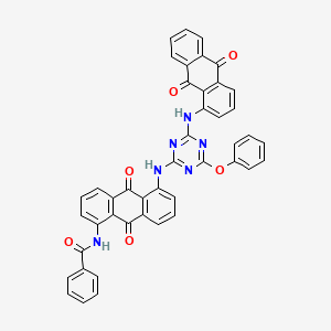 molecular formula C44H26N6O6 B12740826 N-(5-((4-((9,10-Dihydro-9,10-dioxo-1-anthryl)amino)-6-phenoxy-1,3,5-triazin-2-yl)amino)-9,10-dihydro-9,10-dioxo-1-anthryl)benzamide CAS No. 83949-92-2