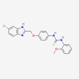 molecular formula C22H19ClN4O2S B12740837 N-(4-((5-Chloro-1H-benzimidazol-2-yl)methoxy)phenyl)-N'-(2-methoxyphenyl)thiourea CAS No. 84484-07-1