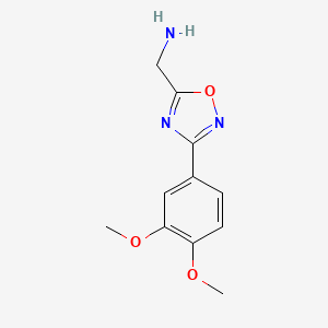 molecular formula C11H13N3O3 B1274087 1-[3-(3,4-Dimethoxyphenyl)-1,2,4-oxadiazol-5-yl]methanamine CAS No. 878977-92-5