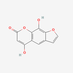 molecular formula C11H6O5 B12740904 5,9-Dihydroxy-7H-furo[3,2-g][1]benzopyran-7-one CAS No. 28437-68-5